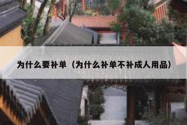 为什么要补单（为什么补单不补成人用品）