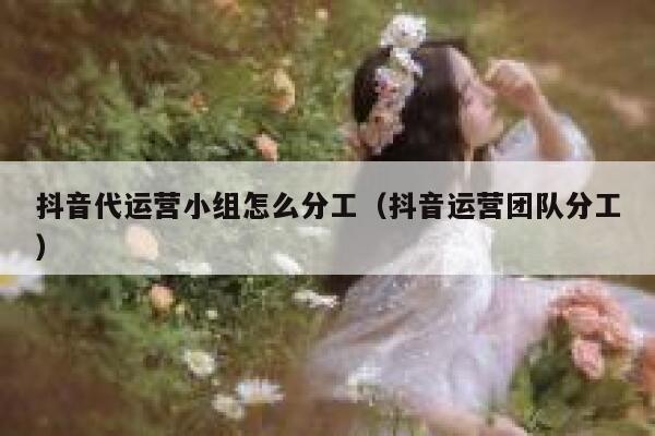 抖音代运营小组怎么分工（抖音运营团队分工）