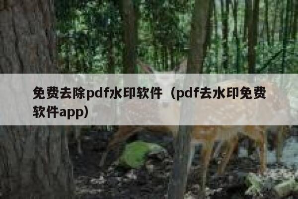 免费去除pdf水印软件（pdf去水印免费软件app）