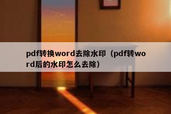 pdf转换word去除水印（pdf转word后的水印怎么去除）