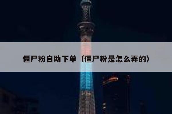 僵尸粉自助下单（僵尸粉是怎么弄的）