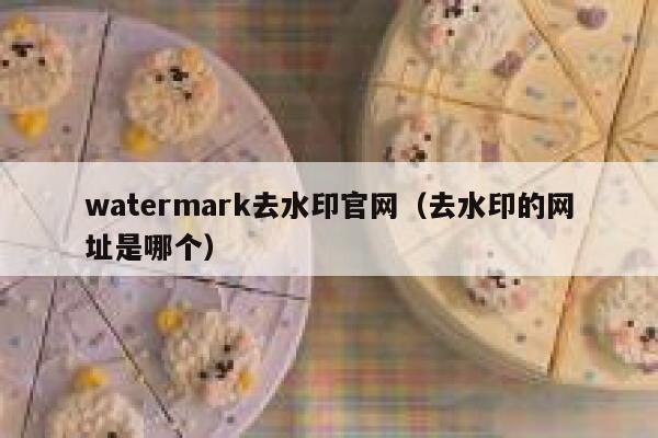 watermark去水印官网（去水印的网址是哪个）