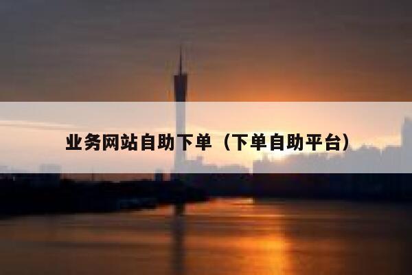 业务网站自助下单（下单自助平台）