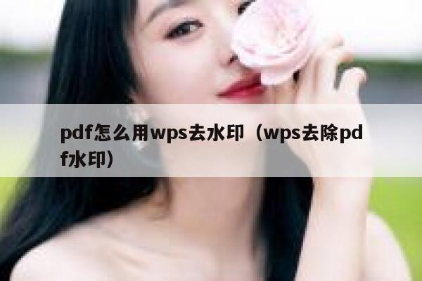 pdf怎么用wps去水印（wps去除pdf水印）