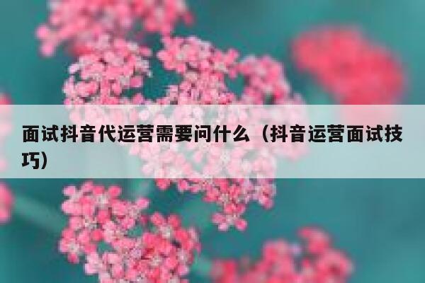 面试抖音代运营需要问什么（抖音运营面试技巧）