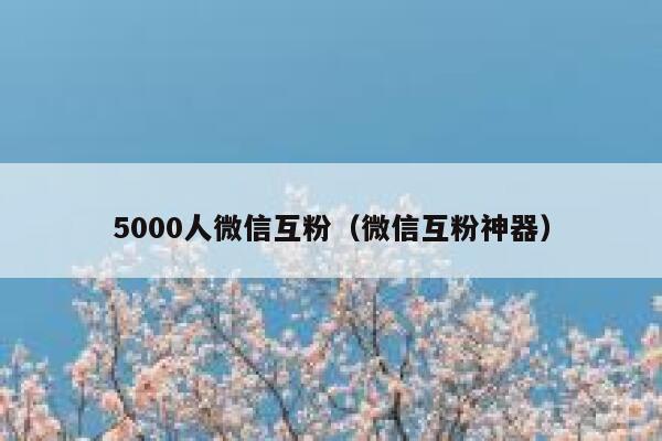 5000人微信互粉（微信互粉神器）