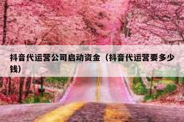 抖音代运营公司启动资金（抖音代运营要多少钱）