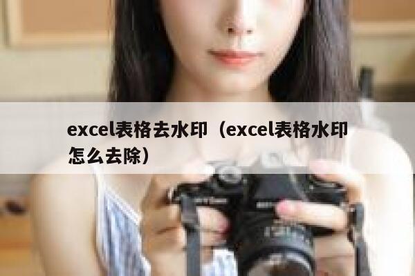 excel表格去水印（excel表格水印怎么去除）