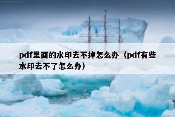 pdf里面的水印去不掉怎么办（pdf有些水印去不了怎么办）