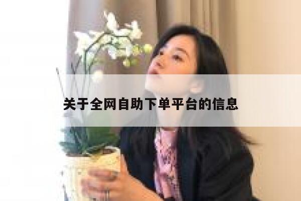 关于全网自助下单平台的信息