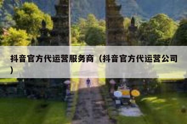 抖音官方代运营服务商（抖音官方代运营公司）