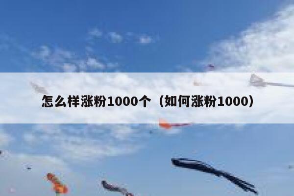 怎么样涨粉1000个（如何涨粉1000）