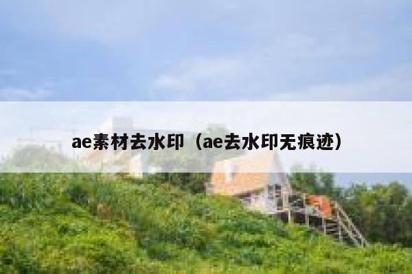 ae素材去水印（ae去水印无痕迹）