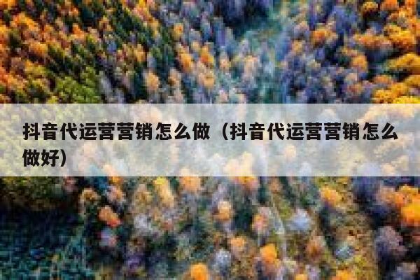 抖音代运营营销怎么做（抖音代运营营销怎么做好）