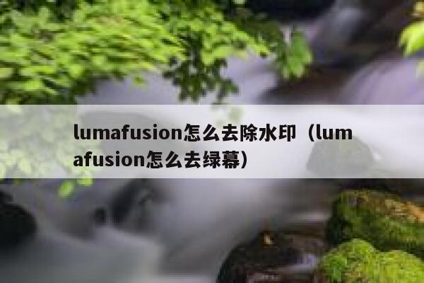 lumafusion怎么去除水印（lumafusion怎么去绿幕）