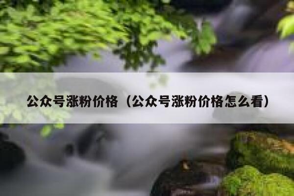 公众号涨粉价格（公众号涨粉价格怎么看）