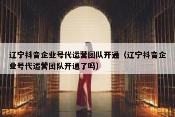 辽宁抖音企业号代运营团队开通（辽宁抖音企业号代运营团队开通了吗）