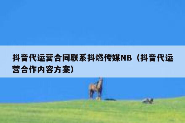 抖音代运营合同联系抖燃传媒NB（抖音代运营合作内容方案）