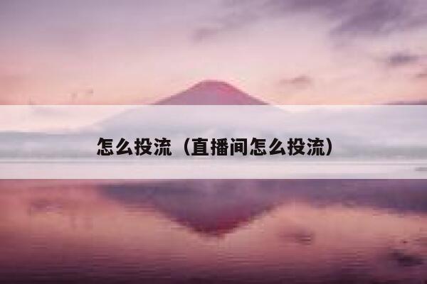 怎么投流（直播间怎么投流）