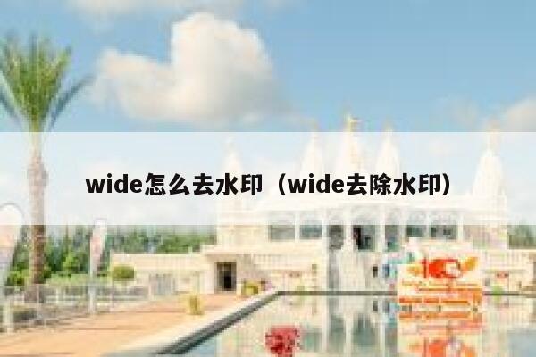 wide怎么去水印（wide去除水印）