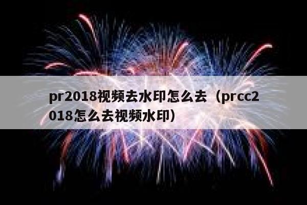 pr2018视频去水印怎么去（prcc2018怎么去视频水印）