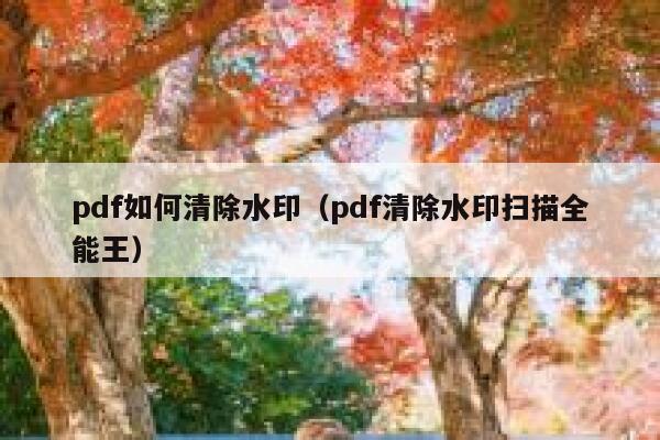 pdf如何清除水印（pdf清除水印扫描全能王）