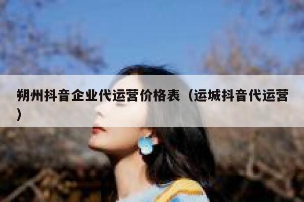 朔州抖音企业代运营价格表（运城抖音代运营）