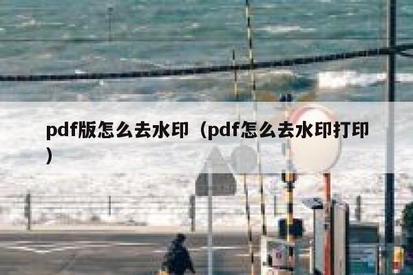 pdf版怎么去水印（pdf怎么去水印打印）