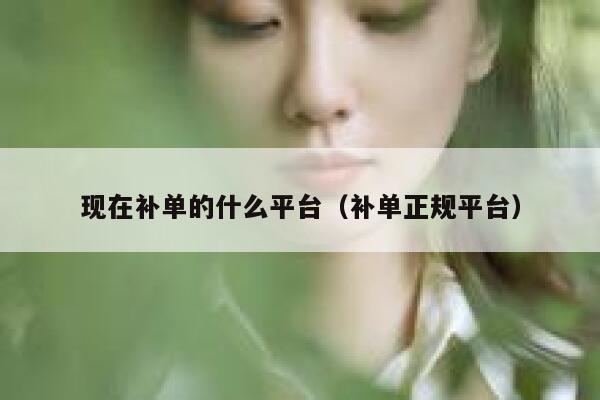 现在补单的什么平台（补单正规平台）