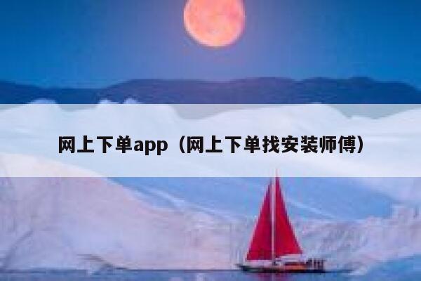 网上下单app（网上下单找安装师傅）