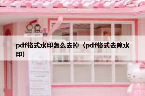 pdf格式水印怎么去掉（pdf格式去除水印）