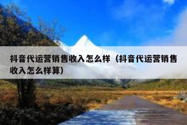 抖音代运营销售收入怎么样（抖音代运营销售收入怎么样算）