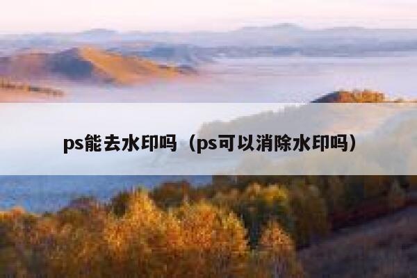 ps能去水印吗（ps可以消除水印吗）