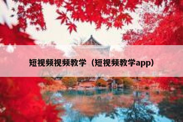 短视频视频教学（短视频教学app）