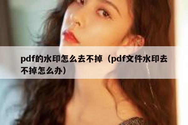 pdf的水印怎么去不掉（pdf文件水印去不掉怎么办）