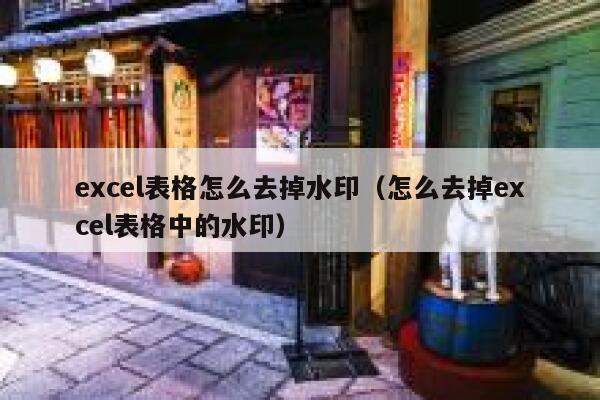 excel表格怎么去掉水印（怎么去掉excel表格中的水印）