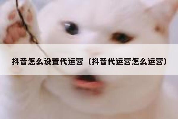 抖音怎么设置代运营（抖音代运营怎么运营）