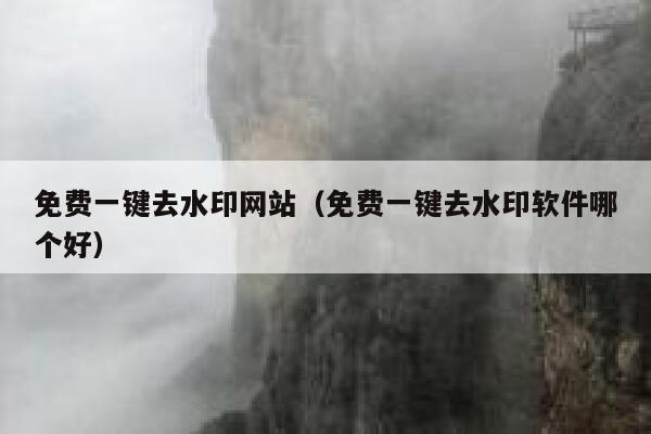 免费一键去水印网站（免费一键去水印软件哪个好）