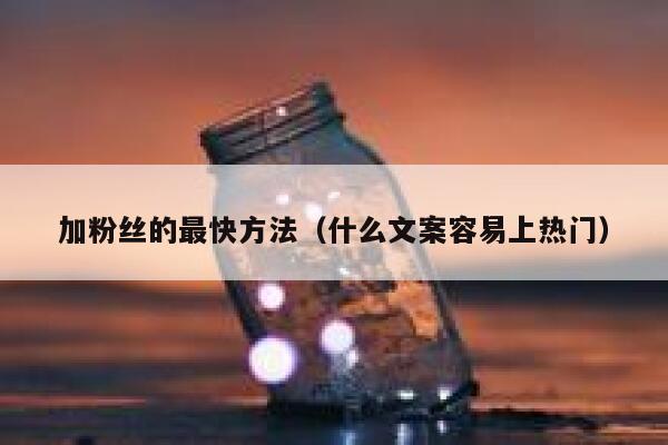 加粉丝的最快方法（什么文案容易上热门）