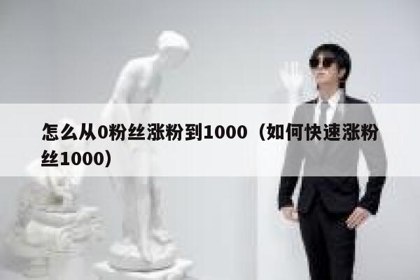 怎么从0粉丝涨粉到1000（如何快速涨粉丝1000）