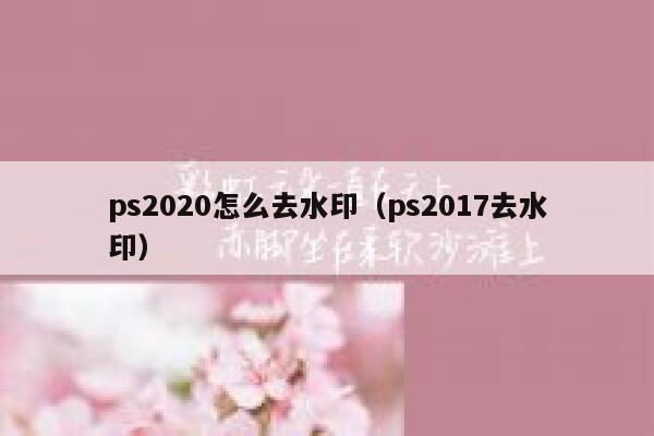 ps2020怎么去水印（ps2017去水印）