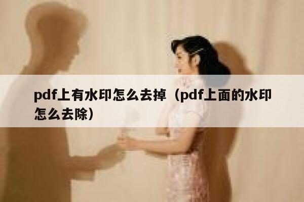 pdf上有水印怎么去掉（pdf上面的水印怎么去除）