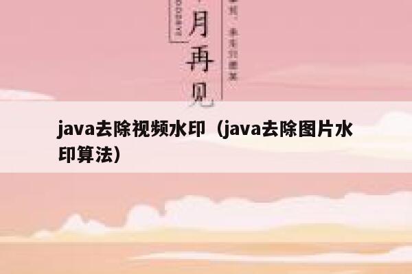 java去除视频水印（java去除图片水印算法）